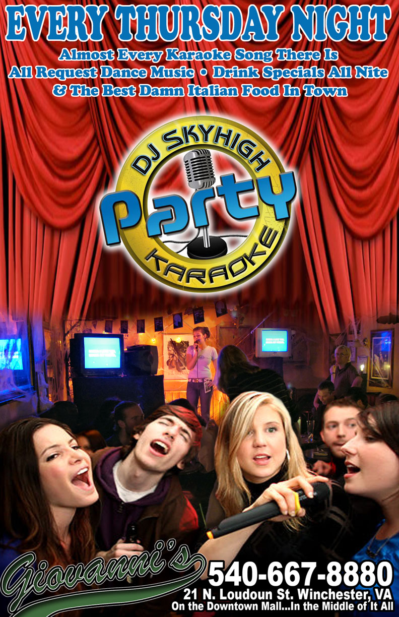 Karaoke Show at Giovanni's Restaurant on the Downtown Mall in Winchester.